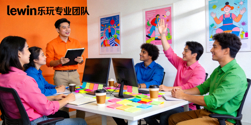 lewin乐玩专业团队会议讨论场景 - 充满活力的多巴胺色调办公室