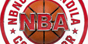 NBA美国职业篮球联赛合作标志 - 篮球与红色logo